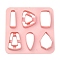 ABS Cookie Cutters, Trapezoid/Teardrop/Rectangle, Pink, 100x100mm