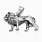 316 Surgical Stainless Steel Pendants, Lion, Antique Silver, 26x44x8mm, Hole: 10x7mm