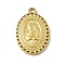304 Stainless Steel Pendants, Oval with Virgin Mary Charm, Golden, 20.5x13x2mm, Hole: 2mm