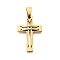 201 Stainless Steel Pendants, Cross Charm, Real 18K Gold Plated, 30.5x21x4mm, Hole: 4.5x8.5mm