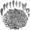 100Pcs 10 Style Tibetan Style Zinc Alloy Pendants, Wing with Flower, Lead Free & Cadmium Free, Antique Silver, 18~39x6.5~24x1.5~3.5mm, Hole: 1~2.5mm, 10pcs/style
