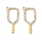 304 Stainless Steel with Crystal Rhinestone Pendants, Racket, Ion Plating(IP), Golden, 25.5x13x2.5mm, Hole: 1.2mm