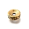 Retro Ion Plating(IP) 304 Stainless Steel Spacer Beads, Flat Round with T Pattern, Golden, 8x2.8mm, Hole: 2.2mm