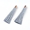 Polyester Tassel Big Pendant Decorations, with Plastic Finding, Golden, Gray, 58~65x7~25mm, Hole: 1.5mm