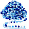6.5 Yards Gradient Color Polyester Pom Pom Ball Tassel Ribbons, for Party Decoration, Light Blue, 1 inch(25~26mm)