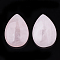 Natural Rose Quartz Pendants, teardrop, 34~35.5x24~25x9mm, Hole: 1mm