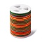 Segment Dyed Twisted Waxed Polyester Cord, Round, Colorful, 1mm, about 12.03 Yards(11m)/Roll