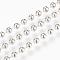 Iron Ball Chains, Beads Chain, Soldered, with Spool, Nickel Free, Platinum, 3.2mm, about 164.04 Feet(50m)/roll