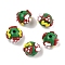 Christmas Theme Hand Drawn Acrylic with Enamel Beads, Round, Christmas Socking, 17~22.5x17~22x15mm, Hole: 3.5mm