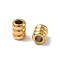 202 Stainless Steel Beads, Grooved Beads, Column, Ion Plating(IP), Real 18K Gold Plated, 5x4mm, Hole: 2mm