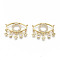 Brass Micro Pave Clear Cubic Zirconia Pendants, Nickel Free, Eye, Real 16K Gold Plated, 21mm, Hole: 1.2mm