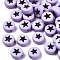 Opaque Acrylic Beads, with Enamel, Flat Round with Star, Lilac, 7x4mm, Hole: 1.5mm, about 2117pcs/310g
