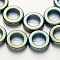 Electroplate Non-magnetic Synthetic Hematite Beads Strands, Ring, Green Plated, 14x4mm, Hole: 1mm, about 29pcs/strand, 15.7 inch
