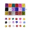 Glass Round Seed Beads, Transparent & Transparent Colours Lustered & Transparent Colours Rainbow & Frosted Colors & Opaque Colours & Ceylon & Baking Paint & Opaque Colors Lustered, Mixed Color, 4mm, Hole: 1.5mm, 18colors, 22g/color, 396g/box