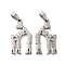 Non-Tarnish Mother's Day/Teachers' Day 201 Stainless Steel Pendants, Mother with Son/Teacher with Students Charms, Stainless Steel Color, 27x15.5x1.5mm, Hole: 6.5x3mm