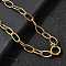 304 Stainless Steel Cable Chain Necklaces with Spring Ring Clasps for Women, Ion Plating(IP), Real 18K Gold Plated, 16.26 inch(41.3cm)