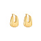 U-Shaped Stainless Steel Hoop Earrings for Women, Golden