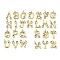 26Pcs 26 Styles Rack Plating Brass Micro Pave Cubic Zirconia Pendants, Cadmium Free & Lead Free, Long-Lasting Plated, Letter A~Z, Real 18K Gold Plated, 22.5~24x6~17.5x3.5~4mm, Hole: 3.2mm, 1pc/style