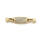 Brass Micro Pave Cubic Zirconia Fold Over Clasps, Cadmium Free & Nickel Free & Lead Free, Oval, Real 18K Gold Plated, 44mm