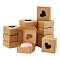 NBEADS 30 Pcs Heart Kraft Paper Gift Boxes, Love Theme Foldable Cookie Boxes Visible Bakery Boxes Gift Packaging Case for Wedding Candy Gift Packaging, 3.34x3.34x1.37 Inch Burlywood