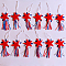 Non Woven Fabric Tassel Pendants, Star, Colorful, 240mm