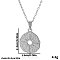 Stainless Steel Textured Disc with Star Pendant Necklaces for Women, Silver, 17.72 inch(45cm)