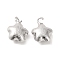 Brass Pendants, Cadmium Free & Nickel Free & Lead Free, Star, Real Platinum Plated, 16x12x6.5mm, Hole: 3mm