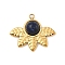 Natural Lapis Lazuli Pendants, with 304 Stainless Steel Findings, Ion Plating(IP), Leaf Charms, 16x19.5x4.5mm, Hole: 1.4mm