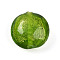 Handmade Silver Foil Glass Beads, Flat Round, Lime Green, 19~21x10~12mm, Hole: 1~2mm