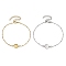 2Pcs 2 Colors 304 Stainless Steel Round Cabochon Setting Bracelets, Satellite Chain Bracelets Making, Golden & Stainless Steel Color, 18.8x0.2cm, Tray: 8mm, 1pc/color