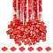210~240Pcs Glass Seed Beads, 2-Hole, Rectangle, Red, 5x4.5~5.5x2~2.5mm, Hole: 0.5~0.8mm