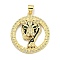 Brass Micro Pave Cubic Zirconia Pendants, with Enamel, Cadmium Free & Nickel Free & Lead Free, Leopard Charms, Real 18K Gold Plated, 27x24.5x4mm, Hole: 4x3.5mm