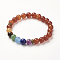 Yoga Chakra Jewelry, Natural Carnelian Beads Stretch Bracelets, 2-1/8~2-3/8 inch(55~60mm)