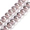 Electroplate Transparent Glass Beads Strands, Pumpkin, Faceted, Pearl Luster Plated, Gainsboro, 8x6mm, Hole: 1.2mm, about 78~81pcs/strand, 18.50''(47cm)
