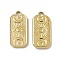 PVD Vacuum Plating 201 Stainless Steel Charms, Rectangle with Moon & Star & Eye Charm, Real 18K Gold Plated, 22x10x1.5mm, Hole: 2.2mm