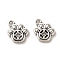 Tibetan Style Alloy Charms, Cadmium Free & Lead Free, Footprint, Antique Silver, 12x11x3mm, Hole: 1.6mm, about 934pcs/1000g