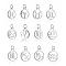 Non-Tarnish 304 Stainless Steel Charms, with Jump Rings, Polished, Flat Round with Constellation, Stainless Steel Color, 13x11x1mm, Hole: 2.5mm, 12 Constellation, 1pc/Constellation, 12pcs/set