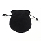 Velvet Bags, Calabash Shape Drawstring Jewelry Pouches, Black, 9x7cm