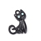 Alloy Enamel with Baking Painted Pendants, Cat, Black, 20x15x4mm, Hole: 1.8mm