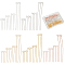 BENECREAT 200Pcs 20 Styles Real 18K Gold Plated Eye Pins, 20mm 25mm 30mm 50mm Brass Eye Pins for Earring Bracelet DIY Jewelry Making, 5 Colors, Pin: 24 Gauge