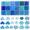 AB Color Plated Glass Bugle Beads, Transparent Colours Rainbow with Glass Bead, Blue, 2~8x3~4mm, Hole: 0.7~1.5mm