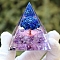 Natural Lapis Lazuli & Amethyst Orgonite Pyramid Resin Energy Generators, for Home Office Desk Decoration, 50mm