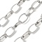 304 Stainless Steel Cable Chains, Unwelded, with Spool, Stainless Steel Color, 14x8.5x3mm, about 5m/roll