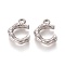 Tarnish Resistant 304 Stainless Steel Pendants, Bamboo Shaped Letter C, Stainless Steel Color, 19x14x3mm, Hole: 1.8mm