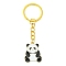 Alloy Enamel Keychain, with Iron Findings, Panda, Golden, 7.5cm, Pendant: 23mm