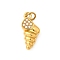 304 Stainless Steel ABS Imitation Pearl Pendants, Ocean Collection Charms, Ion Plating(IP), Real 18K Gold Plated, with Jump Ring, Shell Shape, 14.5x7.5x4mm, Hole: 2.4mm