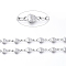 Tarnish Resistant 304 Stainless Steel Link Chains, Soldered, with Spool, Heart with Word Love, Stainless Steel Color, Oval Link: 3.5x2x0.3mm, Heart: 10x5x1.5mm, about 16.4 Feet(5m)/roll