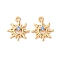 Brass Micro Pave Cubic Zirconia Pendants, Cadmium Free & Nickel Free & Lead Free, Sun Charms, Real 18K Gold Plated, 14.5x12.5x2.5mm, Hole: 1.4mm
