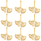 40Pcs 201 Stainless Steel Pendants, Ginkgo Leaf, Real 24K Gold Plated, 29x25.5x1.9mm, Hole: 0.8mm
