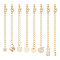 32Pcs 8 Styles Long-Lasting Plated Brass Chain Extender, with Lobster Claw Clasps and Bead Tips, Real 18K Gold Plated, 4pcs/style
